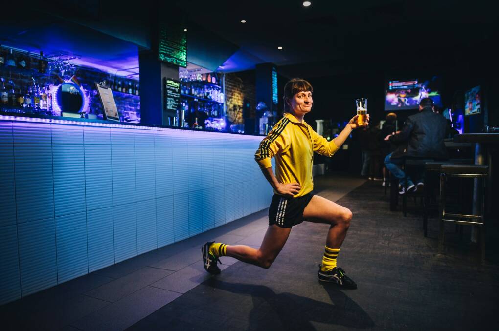 Canberra Beer Runners Club founder Fiona Harris at Reload Bar where the first monthly run will finish on May 4. Photo: Rohan Thomson