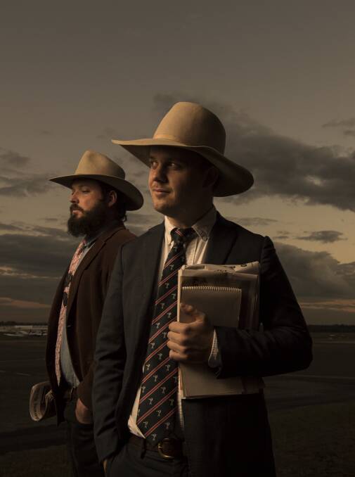 The Betoota Advocate bosses Clancy Overell (real name Archer Hamilton) and Errol Parker (real name Charles Single) are headed to Canberra in November. Photo: Nic Walker