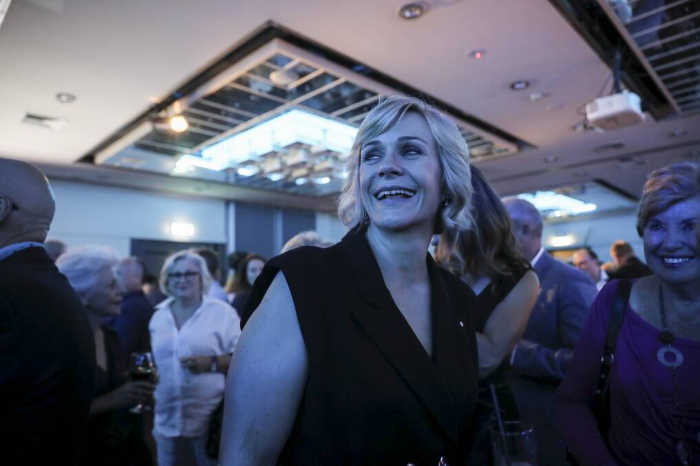 Zali Steggall at her campaign launch in Warringah. Photo: Cole Bennetts