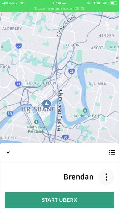 A Brisbane Uber driver posted a screenshot of the app not allowing him to contact the rider or navigate. Photo: Facebook - Abdullhakeem Mouktar Abukar