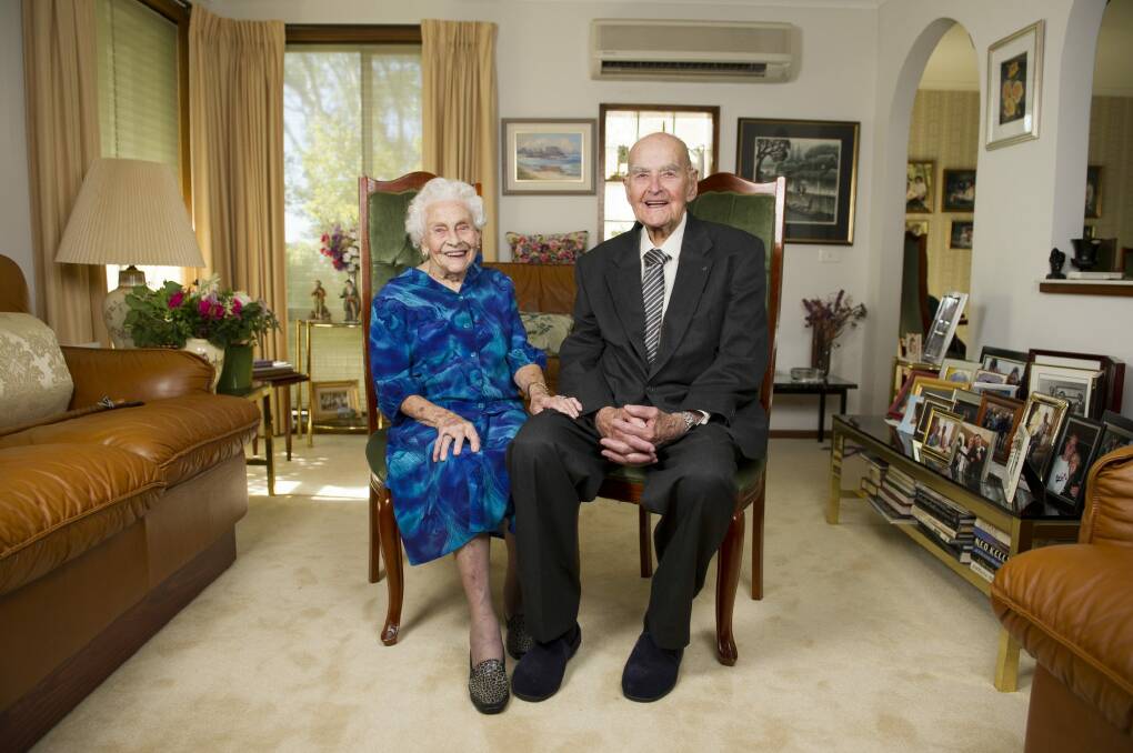 George and Iris Barlin are turning 100 in quick succession and will celebrate the occasion with family at a party on Sunday.
 Photo: Jay Cronan