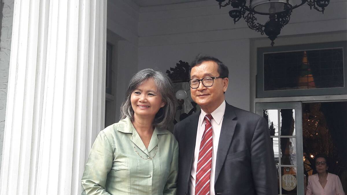 Exiled Cambodian MPs Mu Sochua and Sam Rainsy travelled to Jakarta in April to step up pressure on regional governments over the conduct of Prime Minister Hun Sen. Photo: Karuni Rompies
