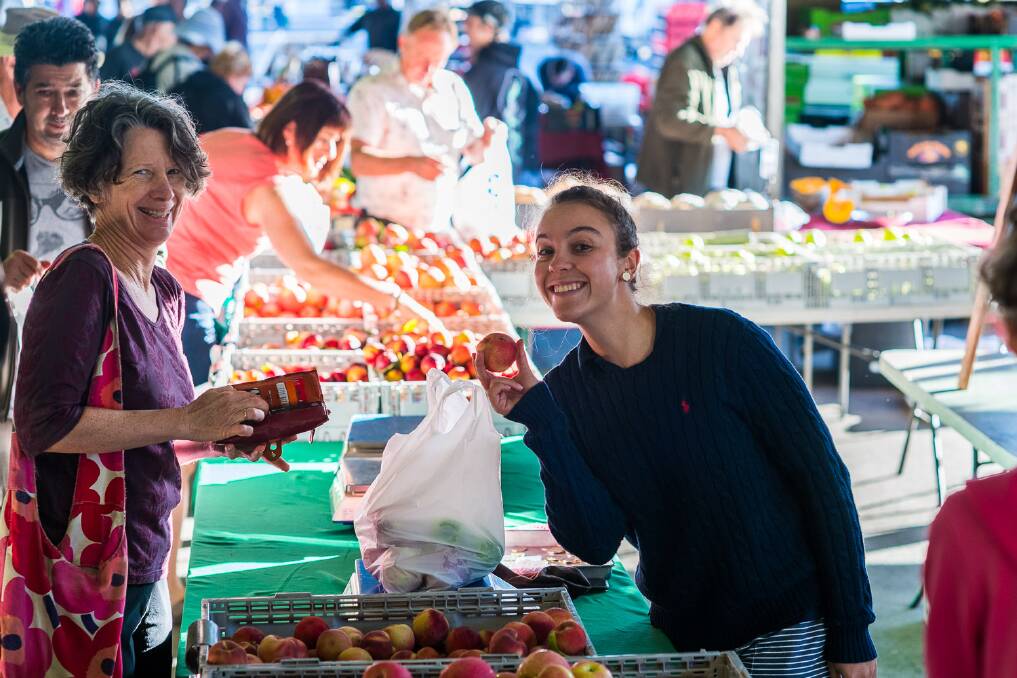 Sarah Fraser, Ellamatta Orchard: “We love coming to the markets, it’s like a big community.”  Photo: Paul Chapman