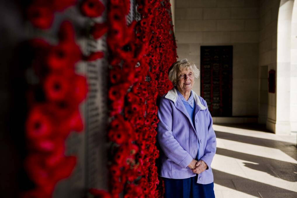 Joan Broadfield-Smith of Wollongong said her visit to the Australian War Memorial was a healing experience. 
 Photo: Jamila Toderas