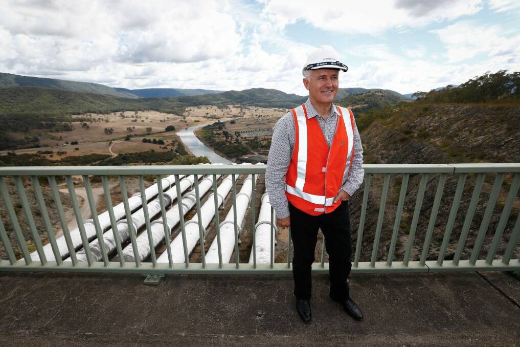 Prime Minister Malcolm Turnbull poses for a photo during his announcement of Snowy Hydro 2.0 in March. Photo: Alex Ellinghausen