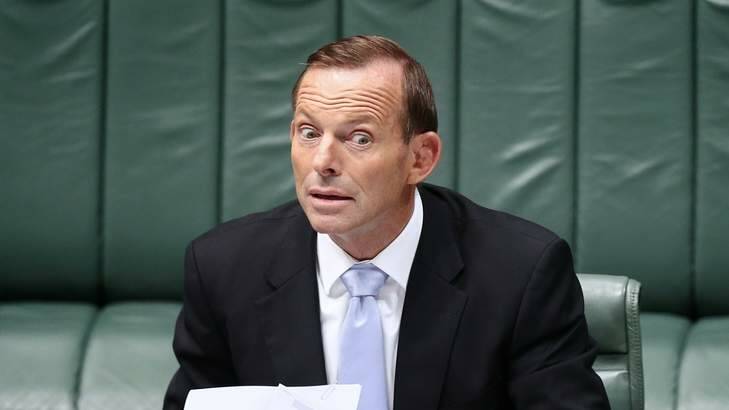 Prime Minister Tony Abbott: "Can any of you think of a government program that actually killed people?" Photo: Alex Ellinghausen