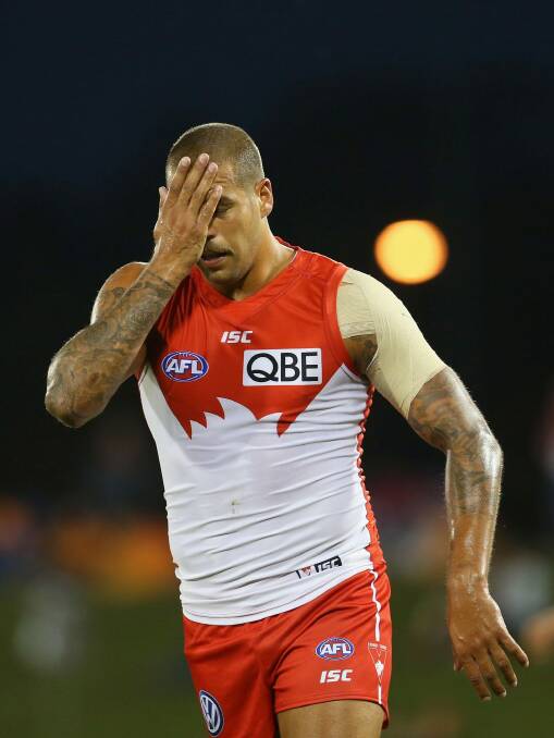 Reaction: Lance Franklin has nothing to worry about, according to Swans vice-captain Dane Rampe. Photo: Getty Images