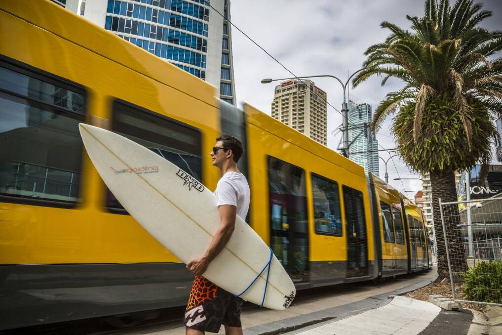 The Gold Coast light-rail project cost about $1.4 billion. Photo: Glenn Hunt