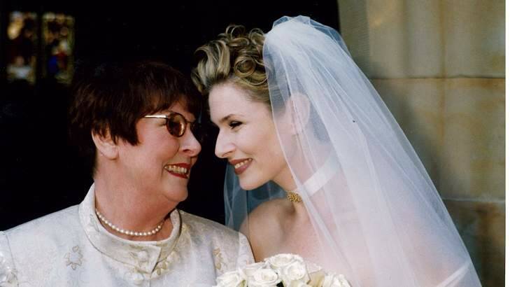 Emma Macdonald on her wedding day with her mother Valerie Macdonald in 1999.