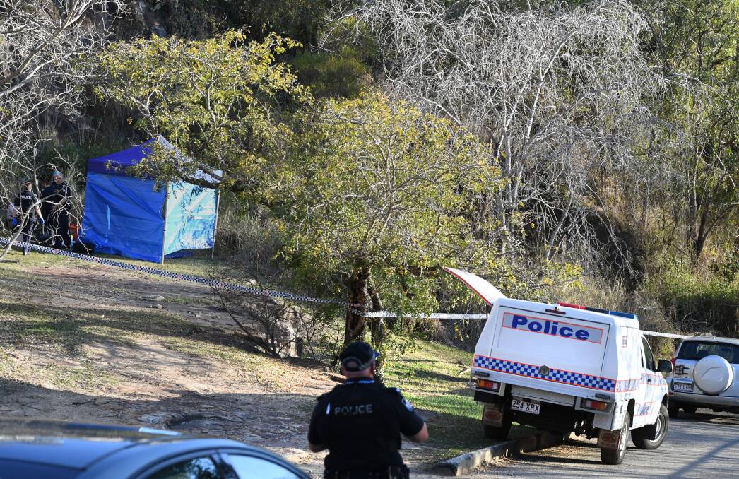 The bones were found on Monday morning and police remained at the scene overnight. Photo: Dan Peled