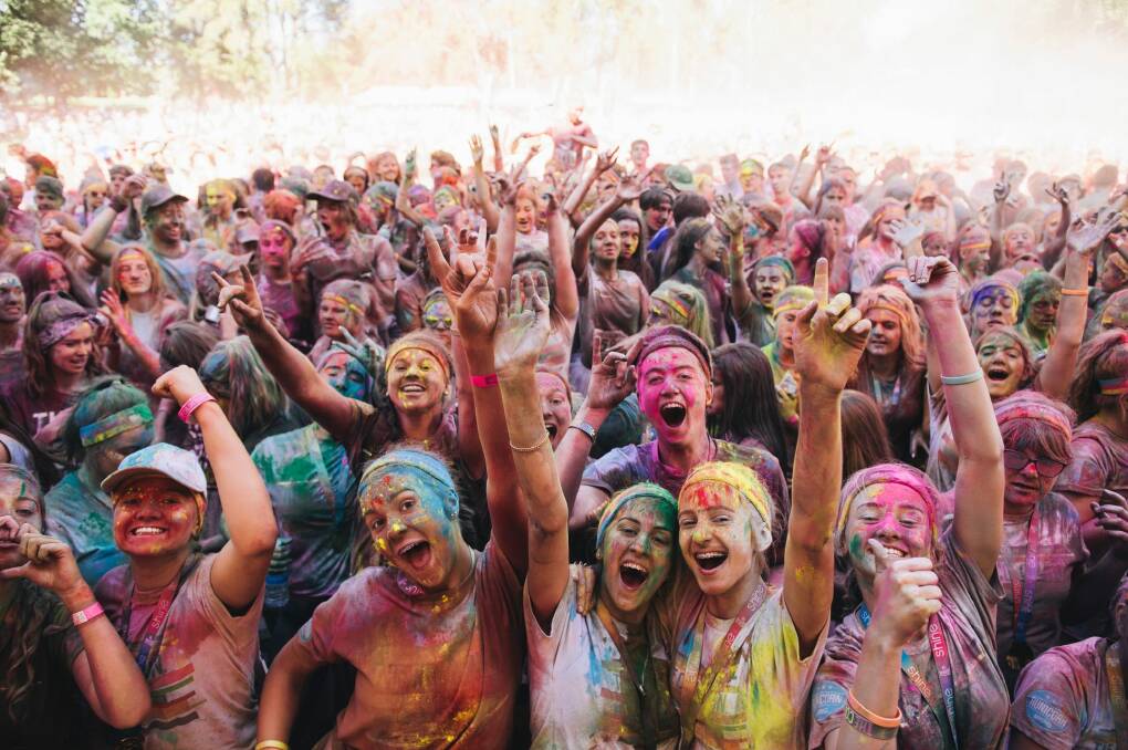The Canberra Color Run returns to Commonwealth Park on Sunday morning. Photo: Rohan Thomson