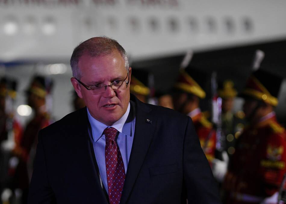 Australian PM Scott Morrison arrives in Indonesia. Photo: AAP