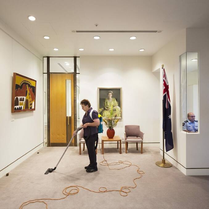 The Prime Minister's office cleaner. Photo: Anne Zahalka