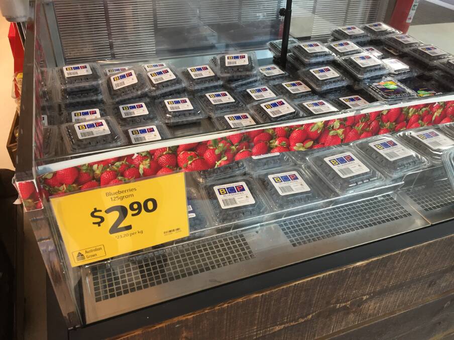 Strawberries have made way for blueberries at some supermarkets. Photo: Tim Barlass
