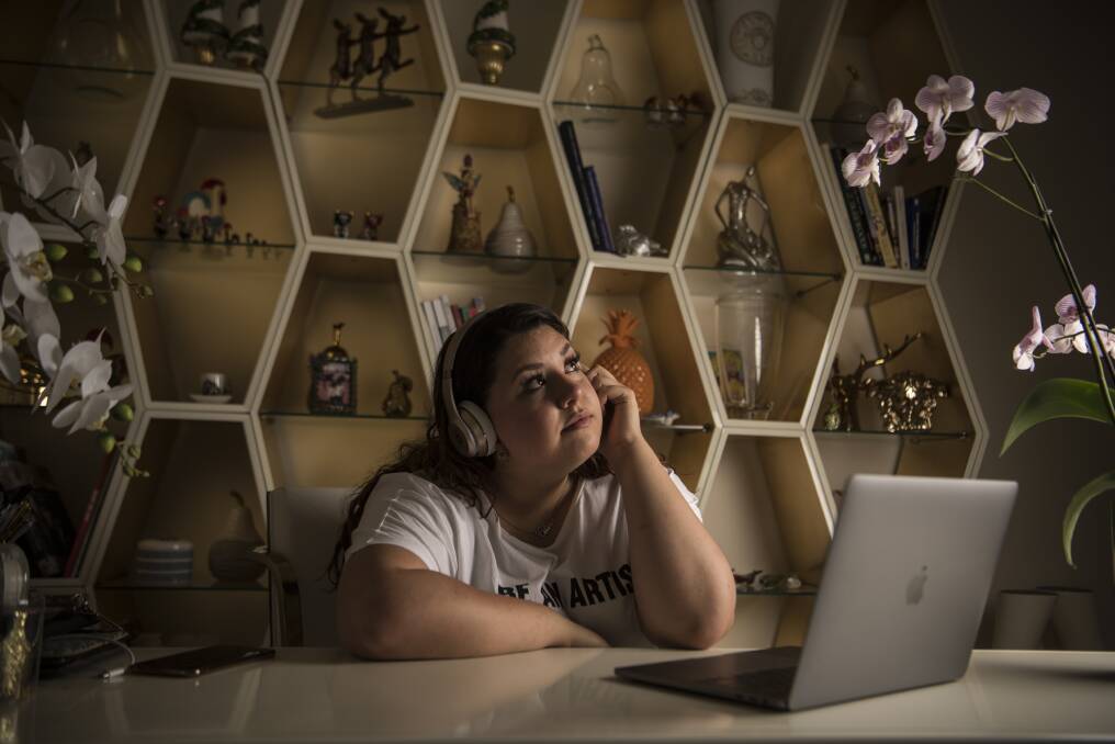 Celina Pereira watches ASMR videos every morning as a way to relax before her work day. Photo: Wolter Peeters