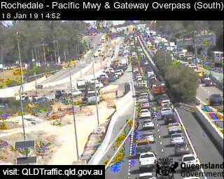 Heavy traffic on the Gateway Motorway at Rochedale after a crash on Friday afternoon.  Photo: Transport and Main Roads