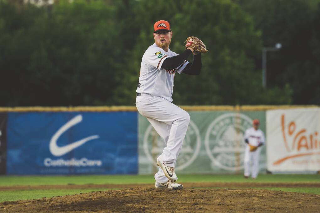 The imminent arrival of his third child and a trip to Japan for spring training are on the cards for Cavalry pitcher Steve Kent. Photo: Jamila Toderas
