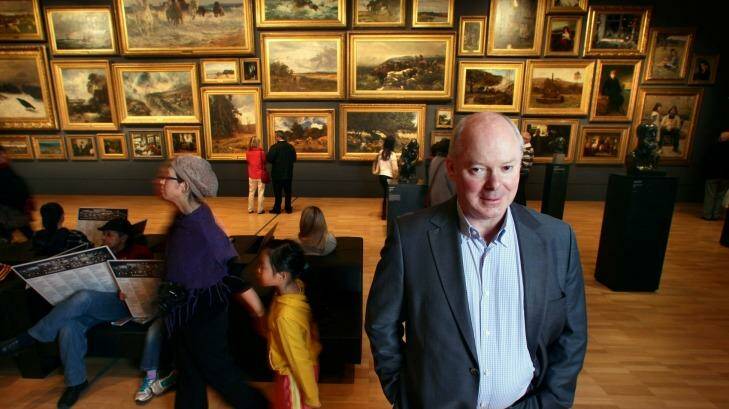 Gerard Vaughan on his last day as director of the National Gallery of Victoria.   Photo: Angela Wylie