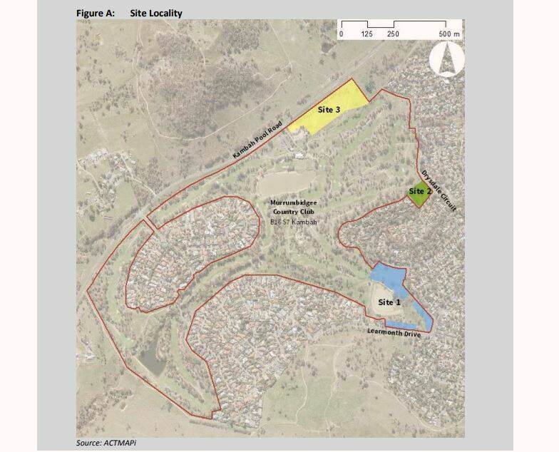 The land the club is looking to rezone, having revised the original proposal due  to community concerns. Photo: Supplied