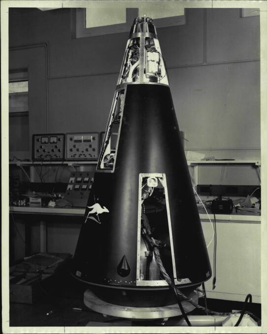 The WRESAT satellite that was launched into the Earth's orbit from Woomera, South Australia, in November 1967. Photo: Fairfax Media