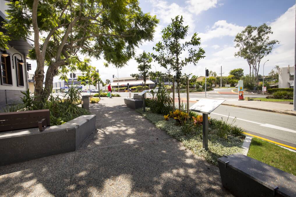 Previous improvements to a shopping strip at Alderley, funded by the Brisbane City Council. Photo: Brisbane City Council