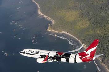 Qantas' new 737 aircraft with Indigenous livery is coming to Canberra. Photo: Qantas