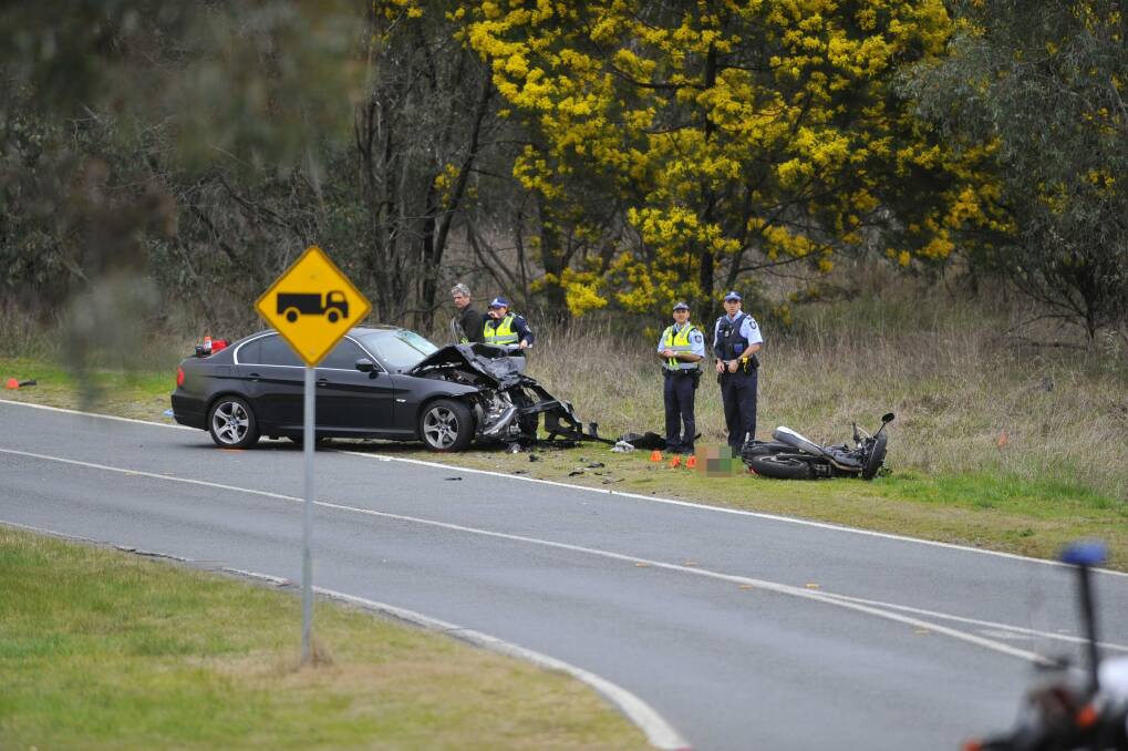 A crash involving a motorbike and car on Lady Denman Drive has been described as "serious". Photo: Jay Cronan