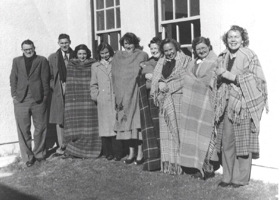 Freezing Mt Stromlo staff in the 1940s.  Photo: Courtesy Beryl Hall Collection, Mt Stromlo Archives