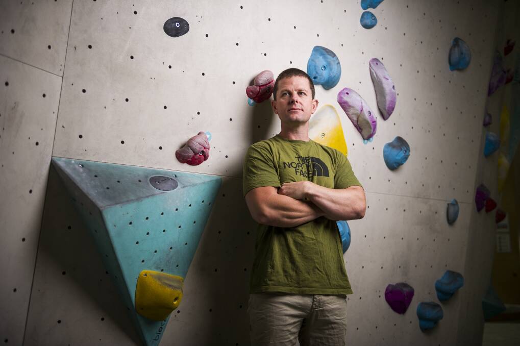 Duncan Brown at the Blochaus climbing gym. Photo: Dion Georgopoulos
