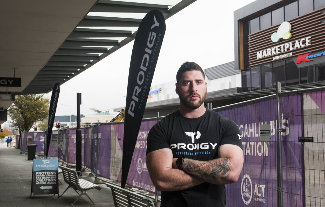 Cam McAlister, owner of Prodigy Supplements says the Gungahlin town centre has become a ghost town. Photo: Elesa Kurtz