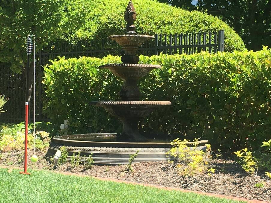 The fountain in the courtyard at Barton's Hotel Kurrajong Canberra. Photo: Tim the Yowie Man