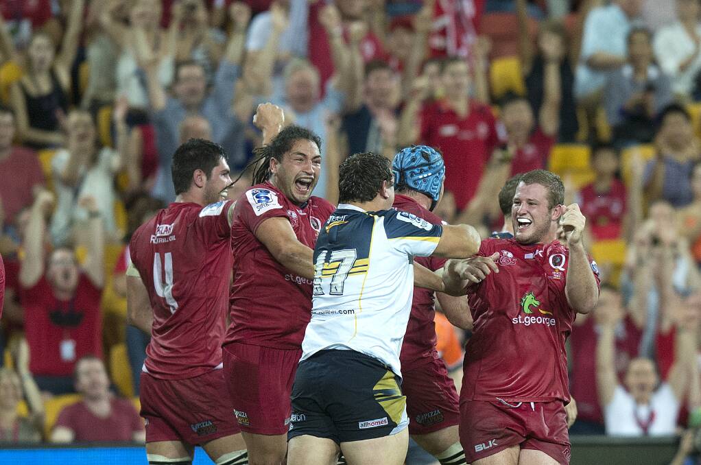 James Slipper, right, used to delight in tearing down the Brumbies. Now he returns to Brisbane as the enemy. Photo: AAP