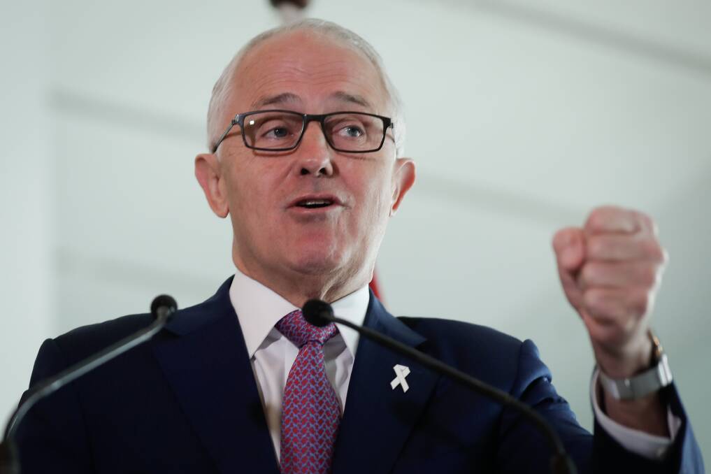 Former prime minister Malcolm Turnbull spoke at a White Ribbon breakfast at Parliament House in Canberra last December. Photo: Alex Ellinghausen
