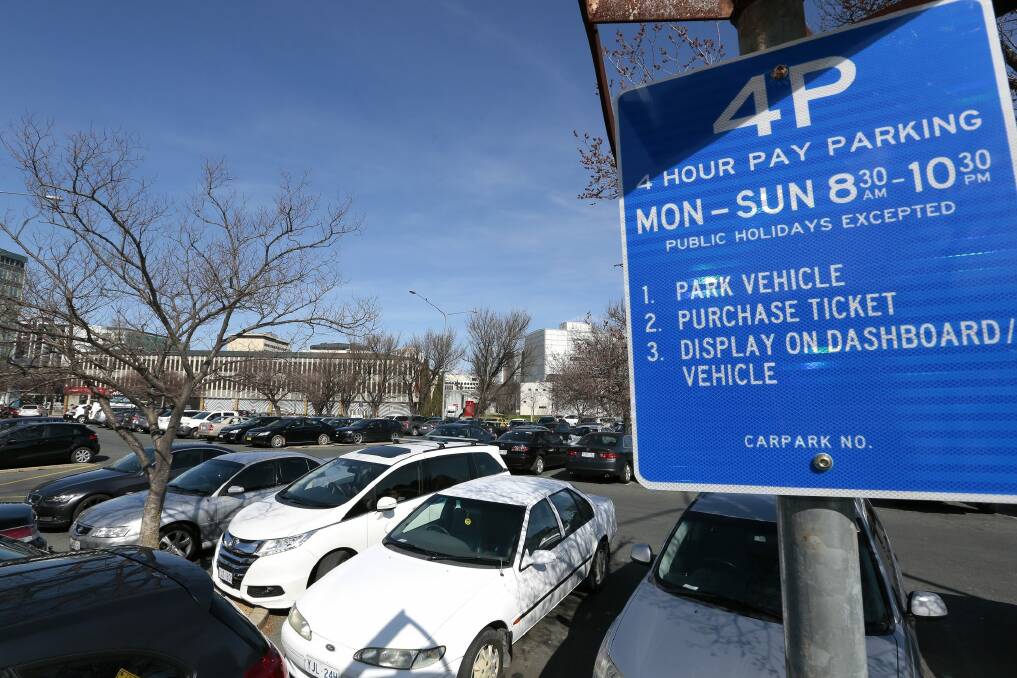 The ACT government will expand pay parking rules in Phillip from July. Photo: Jeffrey Chan