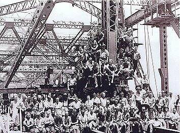 Story Bridge workers at the time of its construction. Photo: Supplied