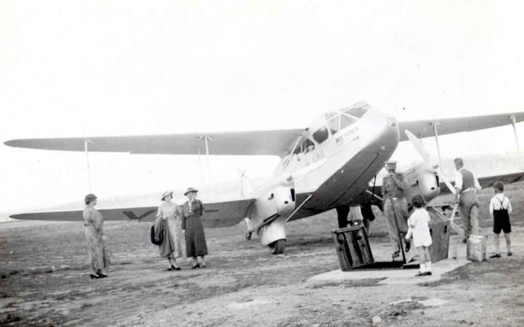 Air pioneer: One of the planes that former broadcaster George Barlin (with help of listeners to 2CA) guided down to land at Canberra Airport in the 1930s. Photo: George Barlin