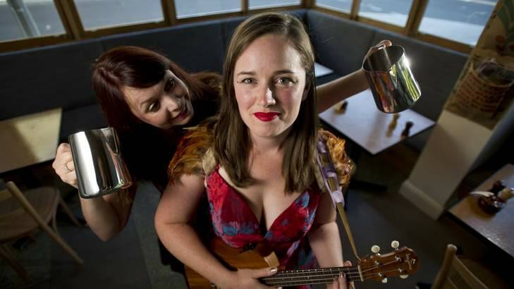 Juliet Moody and Catherine Crowley of Sparrow-Folk use humour in their song <i>Ruin Your Day</i> to make people confront their negative feelings about public breastfeeding. Photo: Jay Cronan