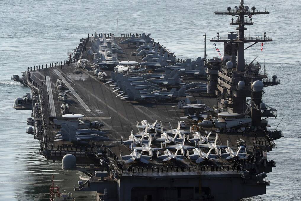 American aircraft carrier USS Carl Vinson is travelling to the Korean pensinula. Photo: AP