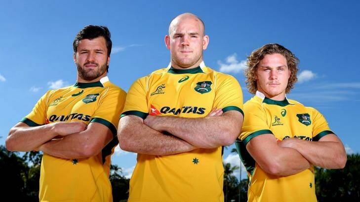 Leadership team: Moore with Adam Ashley-Cooper and Michael Hooper. Photo: Getty Images