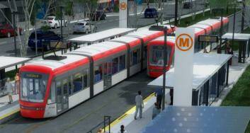 Artist's impressions of the proposed Capital Metro light rail.