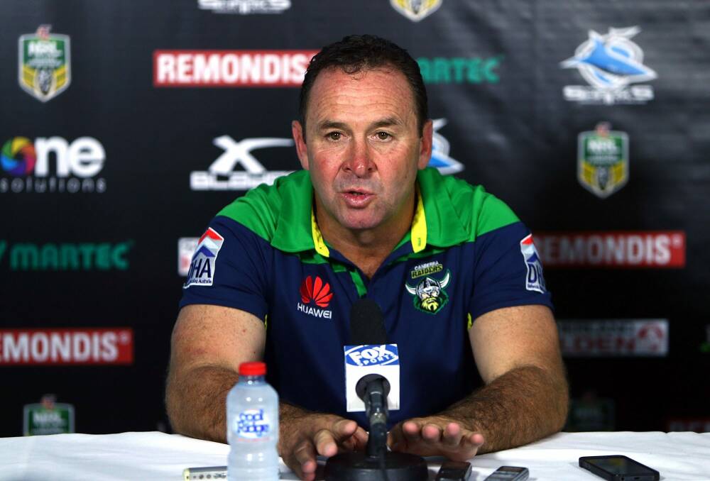 Ricky  Stuart declared his disappointment at the lack of ACT government and NRL support in an open letter to Raiders fans. Photo: Renee McKay
