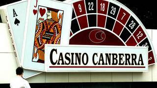 Signage outside the Canberra casino.