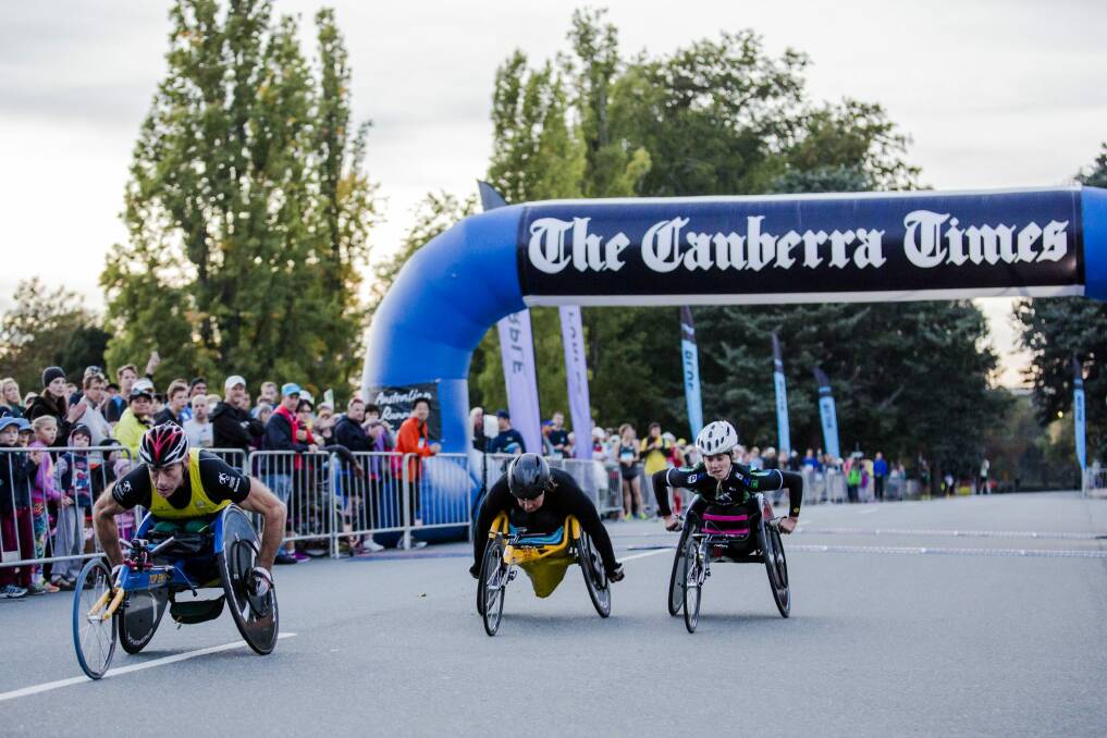 The Australian Running Festival's elite wheelchair category requires entrants to be able to complete the course in under 60 minutes. Photo: Jamila Toderas