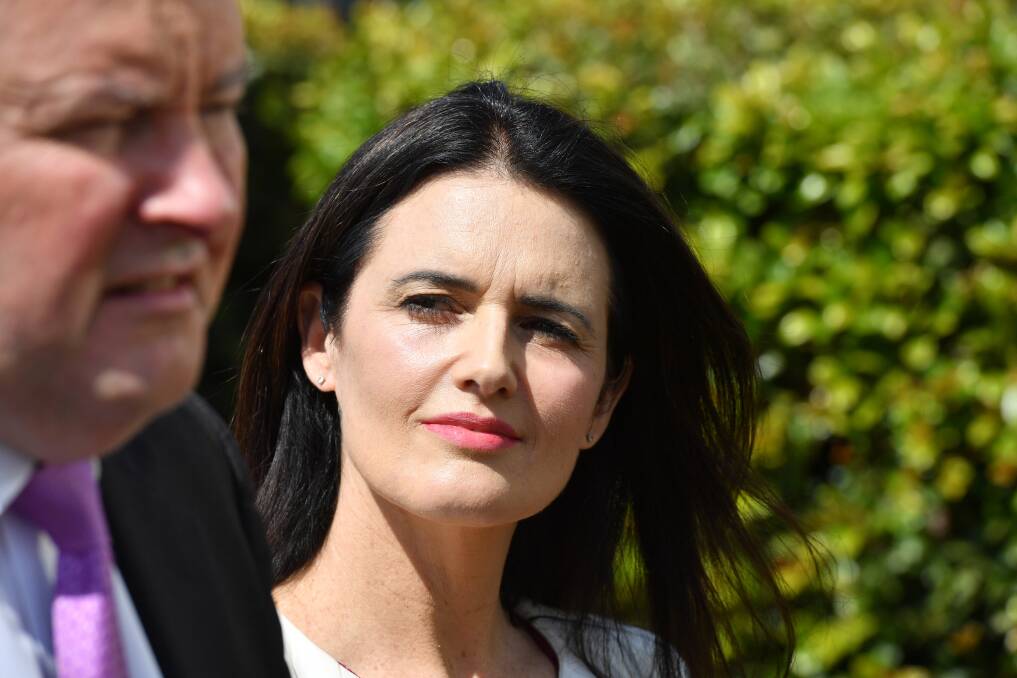 Labor's Ali France was campaigning with Anthony Albanese at Bald Hills on Friday. Photo: Darren England/AAP