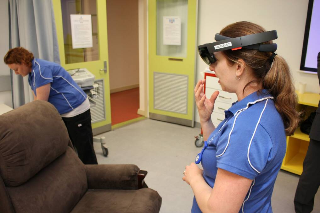 The University of Canberra is trialling the HoloLens in its nursing degree. Photo: Marcus Butler