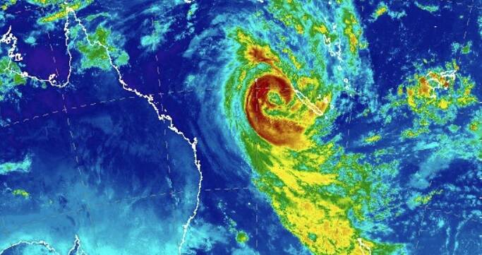 Tropical Cyclone Oma's size as shown by satellite images. Photo: Bureau of Meteorology