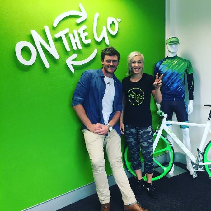 On The Go founder Mick Spencer with Canberra's superstar cyclist, Caroline Buchanan. Photo: supplied
