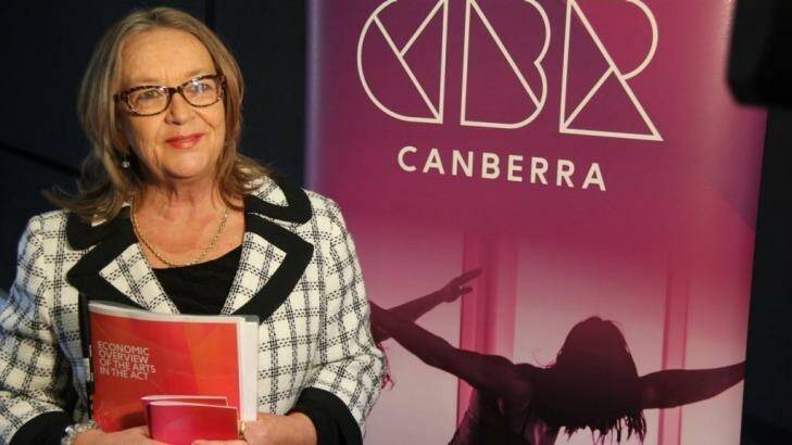 Minister for the Arts Joy Burch with the 2015 ACT Arts Policy. Photo: Supplied