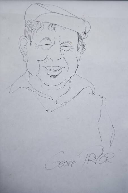 A sketch of George Thaung by former <i>Canberra Times</i> cartoonist Geoff Pryor. Photo: Fairfax Media