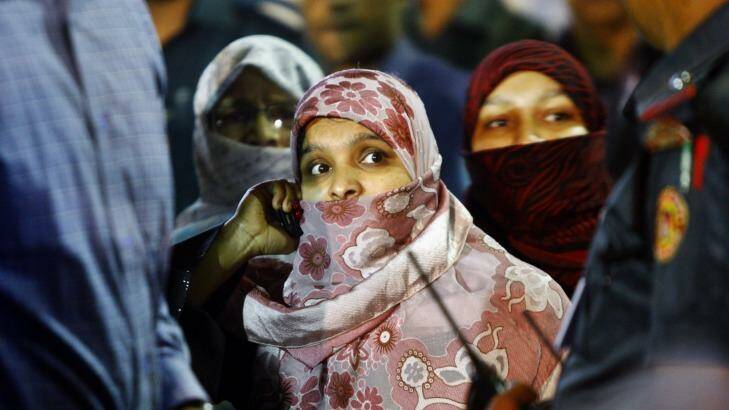 Family members of Abdul Quader Mollah, leader of the country's largest Islamic party Jamaat-e-Islami. Photo: AP
